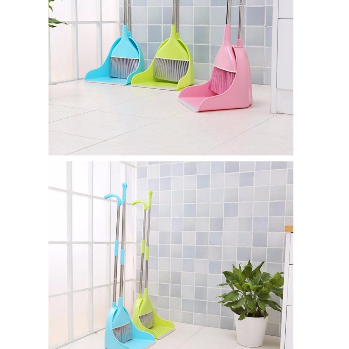 OSUKI Japan Quality 2 in 1 Attractive Broom and Dustpan (Green)