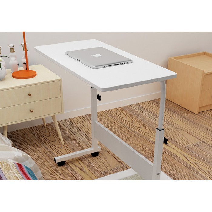 Osuki Mobile Height Adjule Table 60 X 40cm With Wheels Laptop Osuki Mobile Height Adjule Table 60 X 40cm With Wheels Laptop Desk White