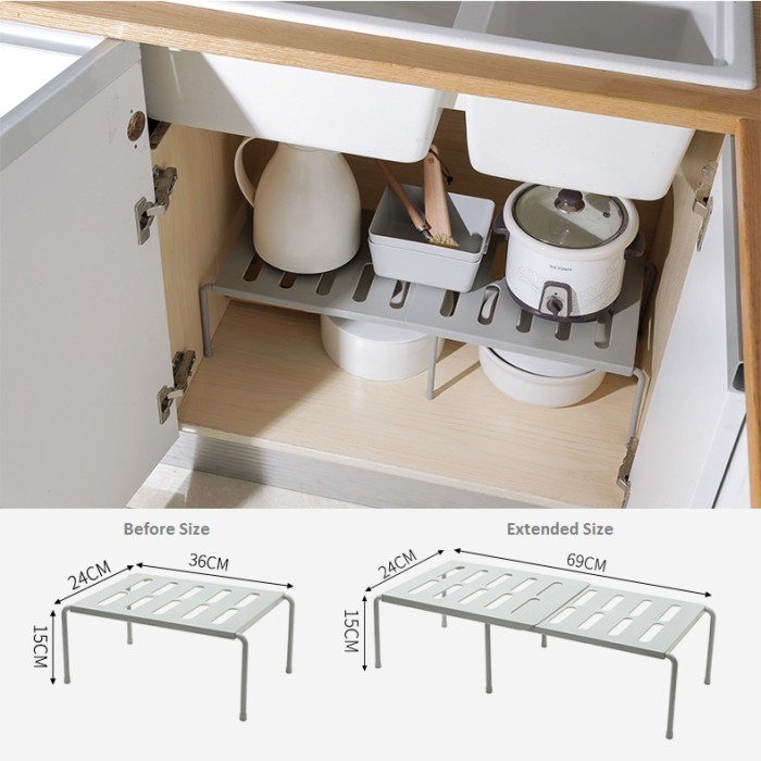 Osuki Kitchen Cabinet Space Saving Rack 36 69cm Extendable